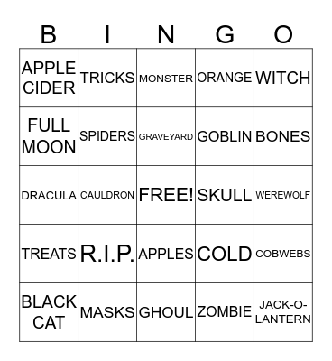 HALLOWEEN BINGO Card