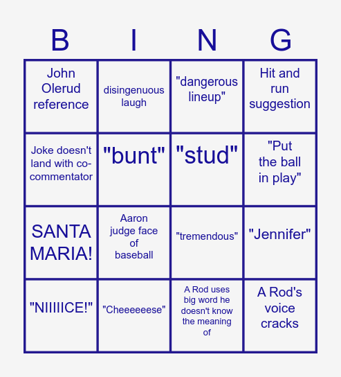 Espn Coverage Bingo Card