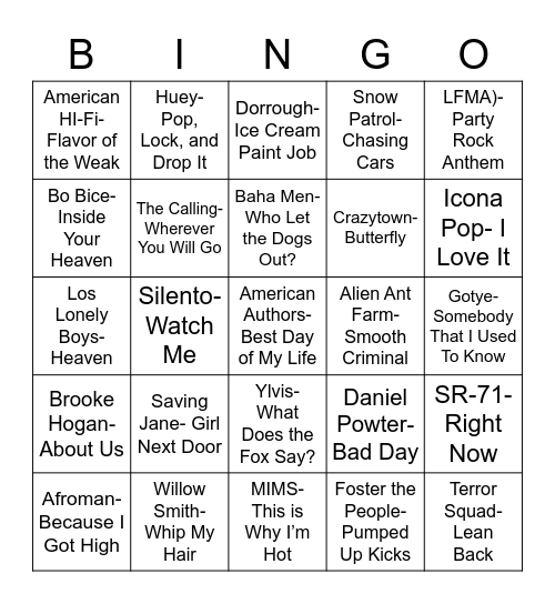 total-quiz-presents-radio-bingo-2000-s-one-hit-wonders-bingo-card