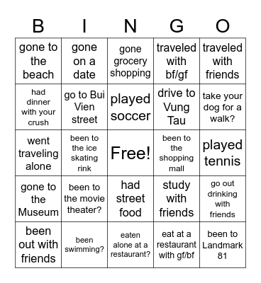 Have you ever... Bingo Card