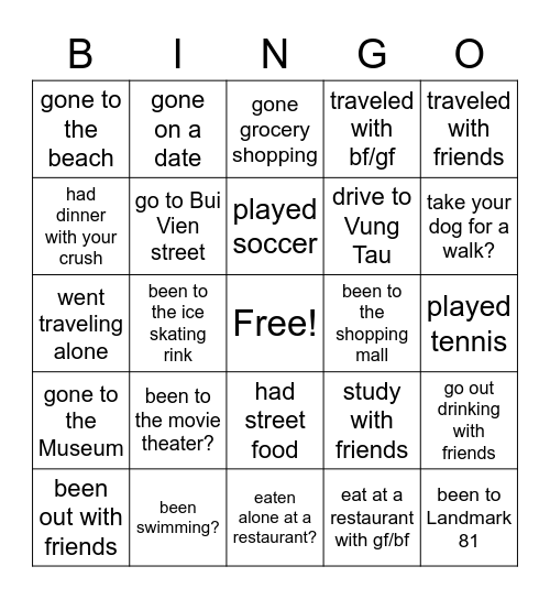 Have you ever... Bingo Card