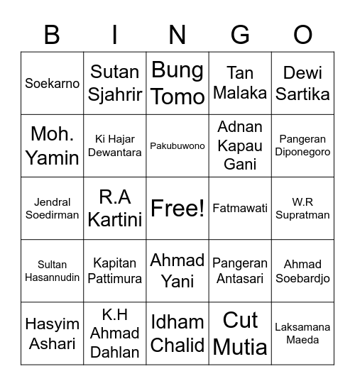 BALAP KARUNG Bingo Card