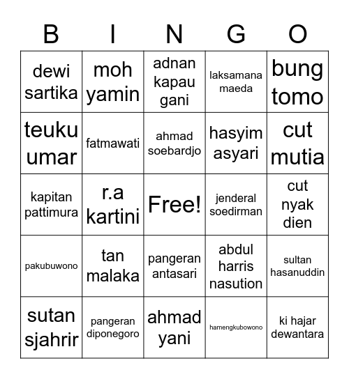 balap karung a Bingo Card