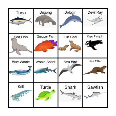 LLV Ocean Bingo Card