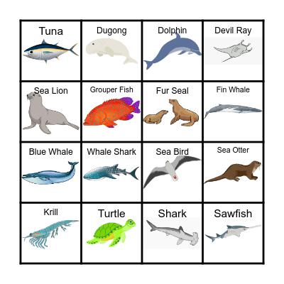 LLV Ocean Bingo Card