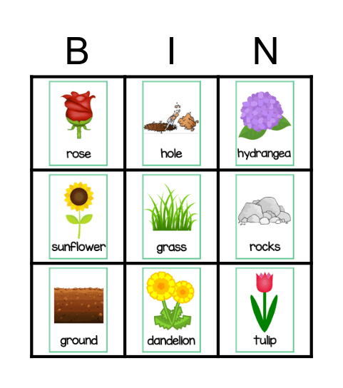 Environment Bingo Card