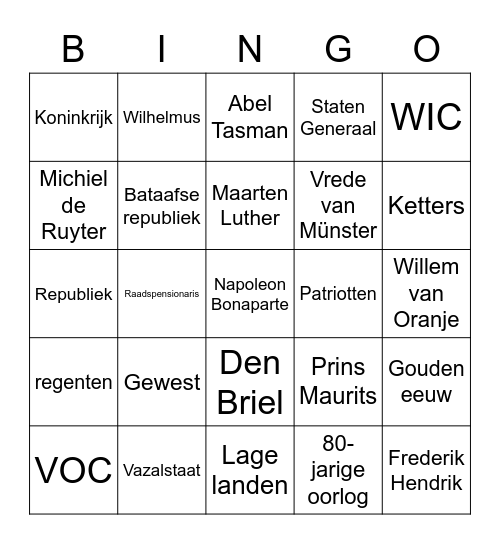 Nederland wordt Nederland Bingo Card