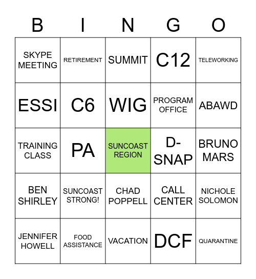 2019-2020 VIRTUAL RECOGNITION CEREMONY Bingo Card