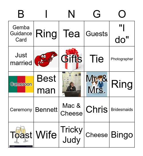 Maria's Bridal Shower Bingo Card