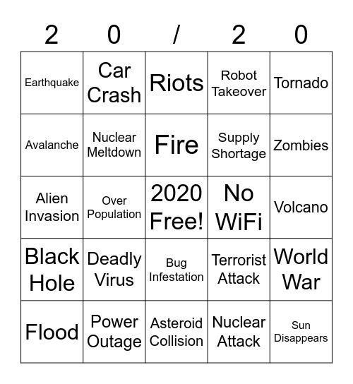 Apocalypse Bingo Card