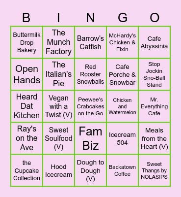 Black-Owned Bingo! Bingo Card