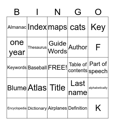 Reference Source Bingo! Bingo Card