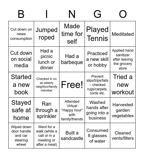 MASTER LIST Bingo Card