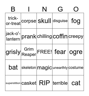 FREAK SHOW BINGO Card