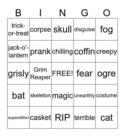 FREAK SHOW BINGO Card