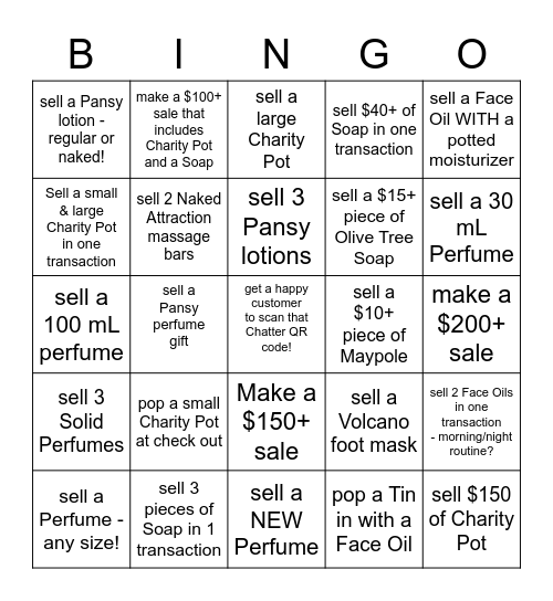 August 2020 Contest Bingo Card