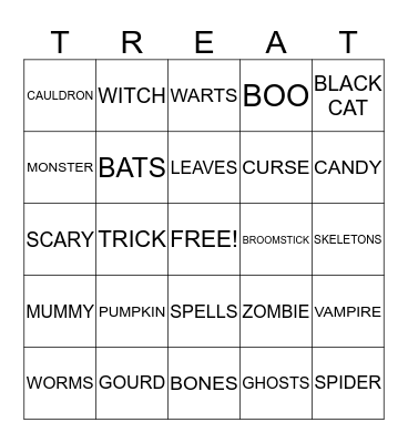 HAPPY HALLOWEEN Bingo Card