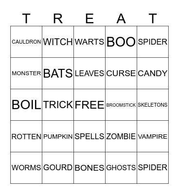 HAPPY HALLOWEEN Bingo Card