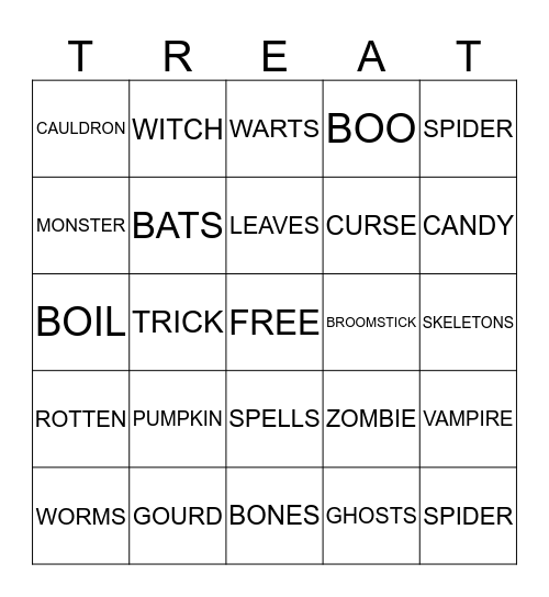 HAPPY HALLOWEEN Bingo Card