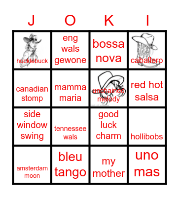 JOKI-DANCERS Bingo Card