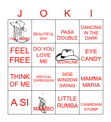 JOKI-DANCERS Bingo Card