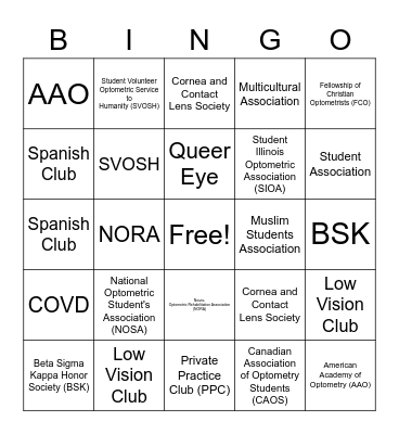 BLINDSPOT 2020 Bingo Card