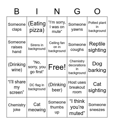 GSOC Virtual BBQ Bingo Card