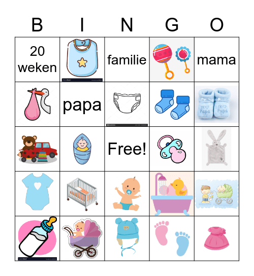 GENDER REVEAL Bingo Card