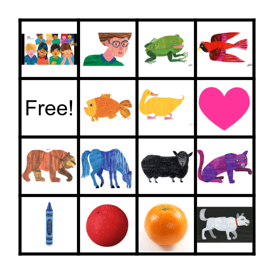 Brown Bear Brown Bear Bingo Card