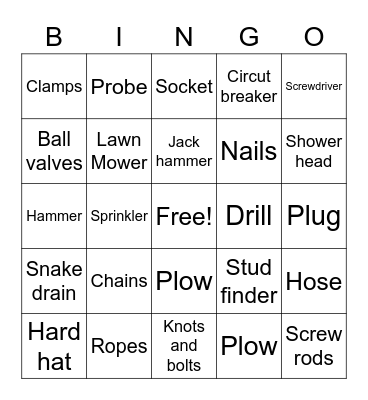 Meg's Home Depot Bingo Card