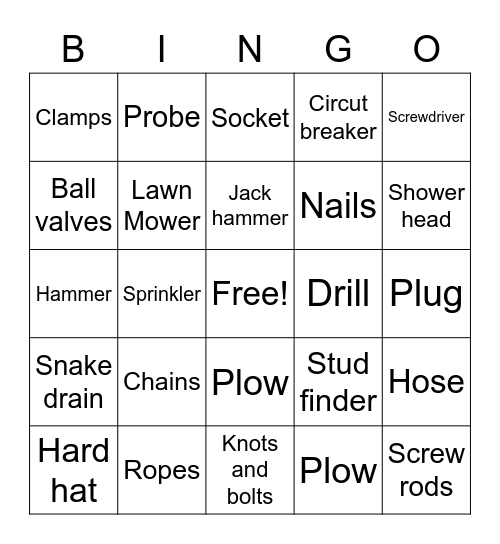 Meg's Home Depot Bingo Card