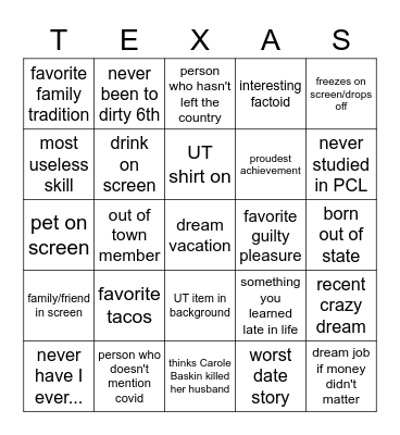 Committee Speed-Friending! Bingo Card