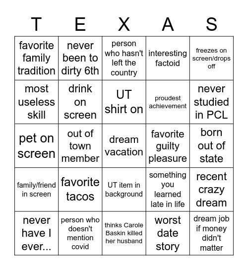 Committee Speed-Friending! Bingo Card