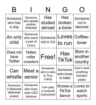 LACI Bingo! Bingo Card