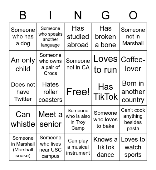 LACI Bingo! Bingo Card