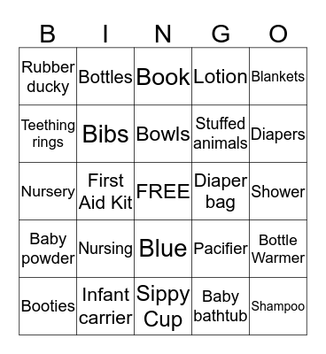 BABY WILLIAM'S Bingo Card