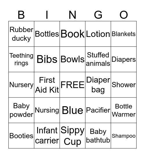 BABY WILLIAM'S Bingo Card