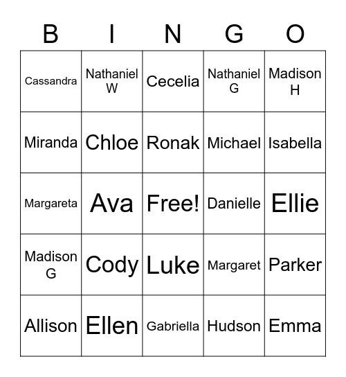 Period 3 Bingo Card