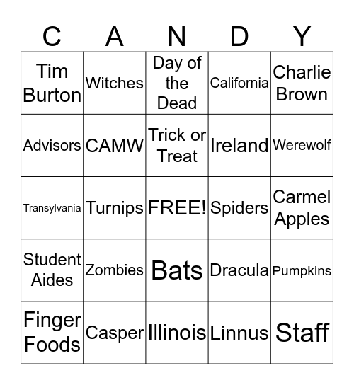 Halloween Bingo Card