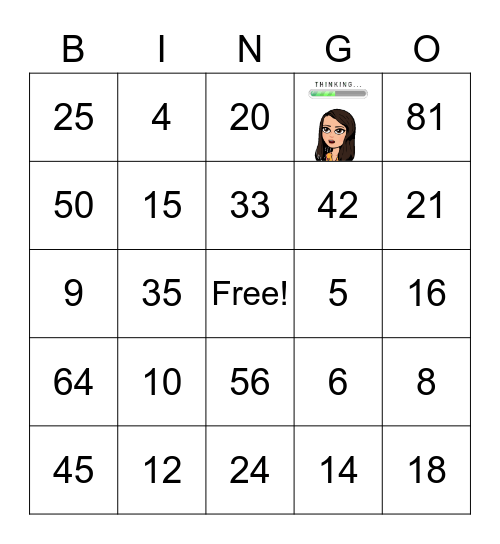 Multiplication Fact Practice Bingo Card