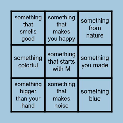 Scavenger Hunt Bingo Card