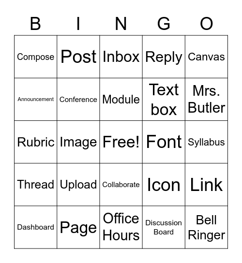 Canvas Bingo Card