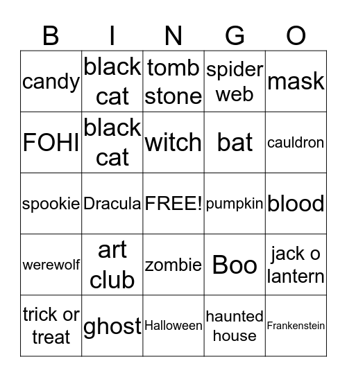 Halloween Bingo Card