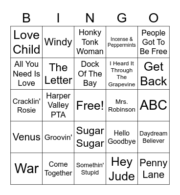 Billboard #1's Part 4 Bingo Card