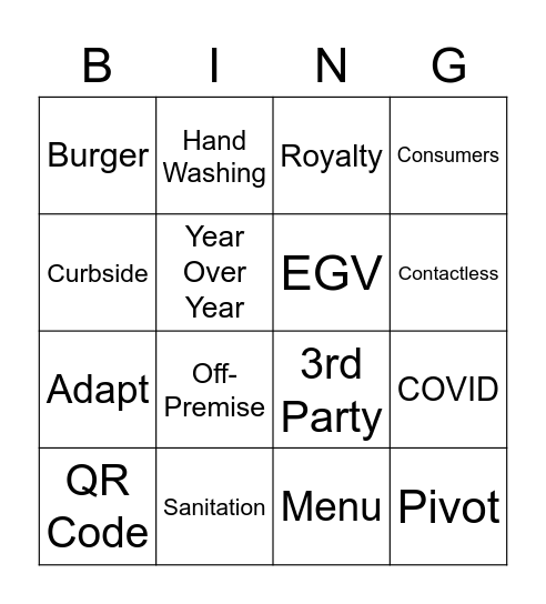 CCO-19 Bingo Card