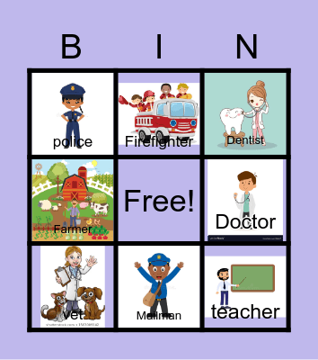 Community  Helper Bingo Card