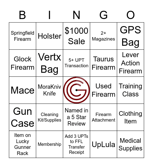 OGC Sales Bingo Card