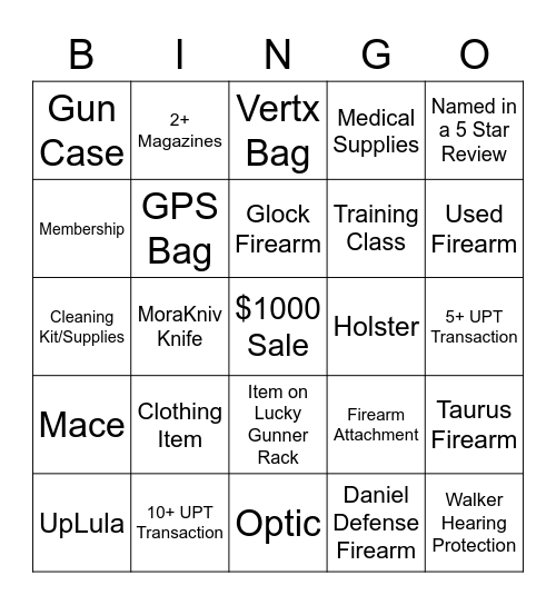 OGC Sales Bingo Card