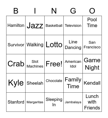 Joel's Retirement Bingo Card