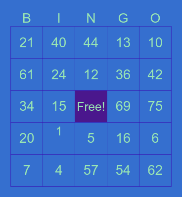 Past Participle Bingo Card